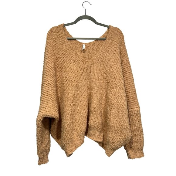 Wishlist Cozy Oversized Knit Sweater M/L V-Neck Pullover In Tan By Wishlist - Picture 1 of 7